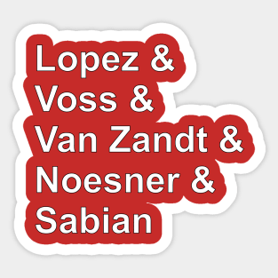 Famous Negotiators - White Letters Sticker